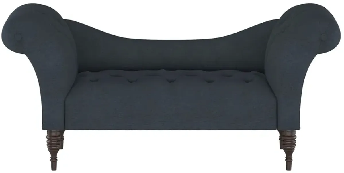 Lansing Chaise Lounge in Linen Navy by Skyline