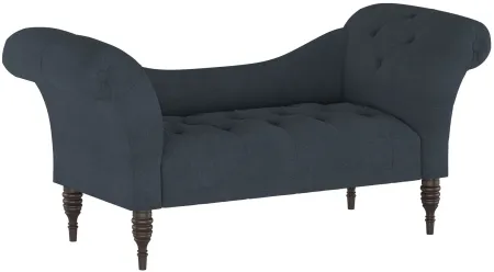 Lansing Chaise Lounge in Linen Navy by Skyline