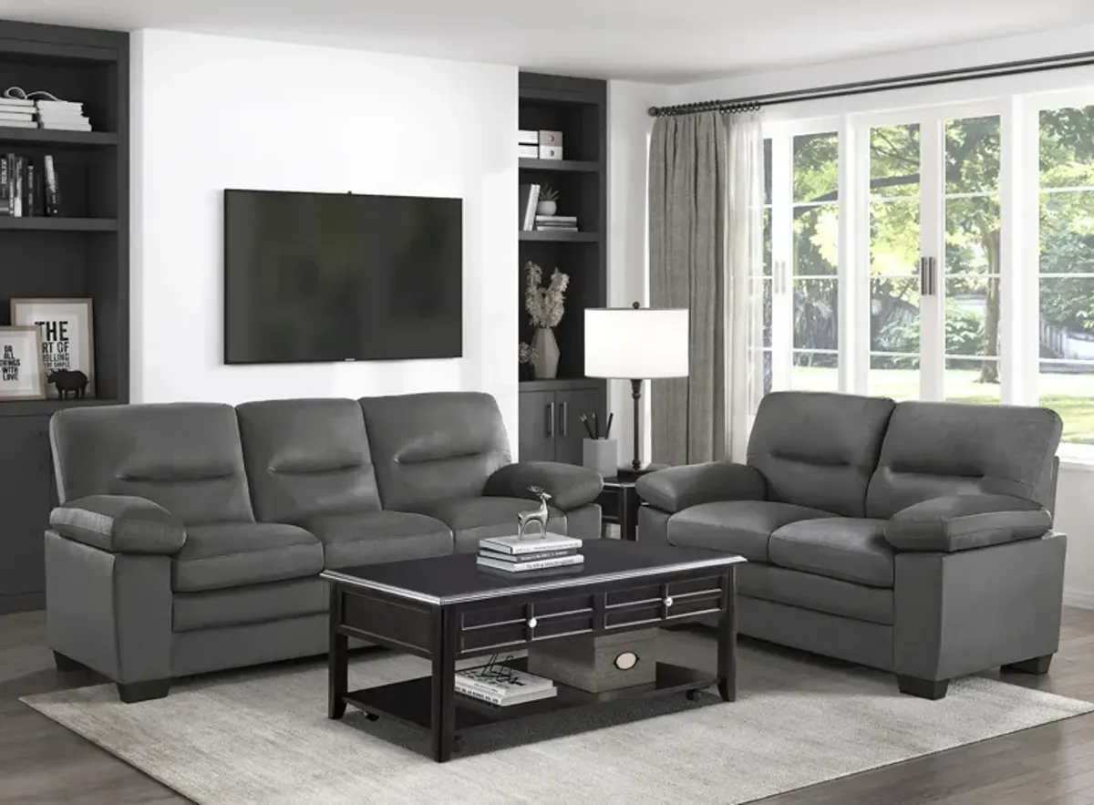 Violette Sofa And Loveseat Set in Dark Gray by Homelegance