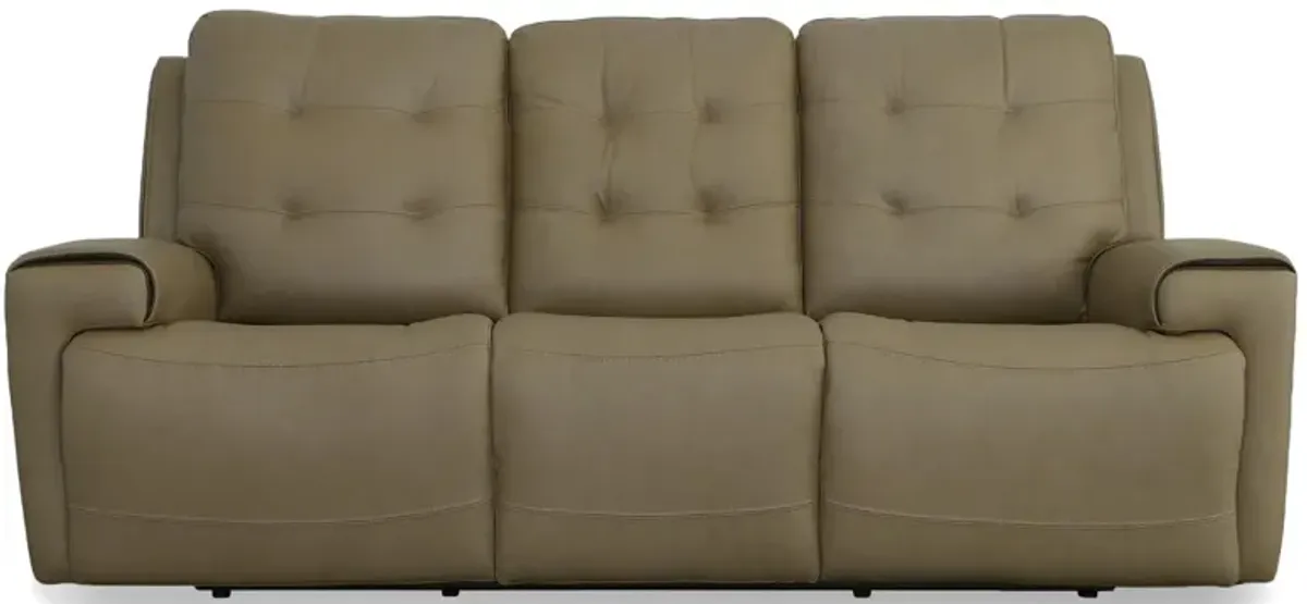 Iris Power Reclining Sofa w/ Power Headrests in Khaki by Flexsteel