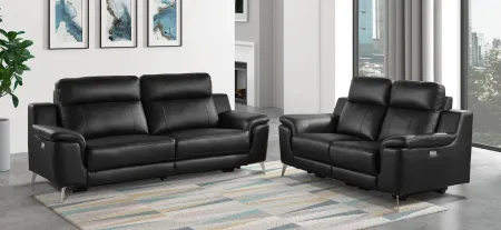 Sherbrook Power Reclining Sofa in Black by Homelegance