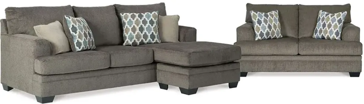 Dorsten 2-pc. Sofa Chaise and Loveseat Set in Slate by Ashley Furniture