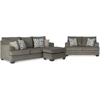 Dorsten 2-pc. Sofa Chaise and Loveseat Set in Slate by Ashley Furniture