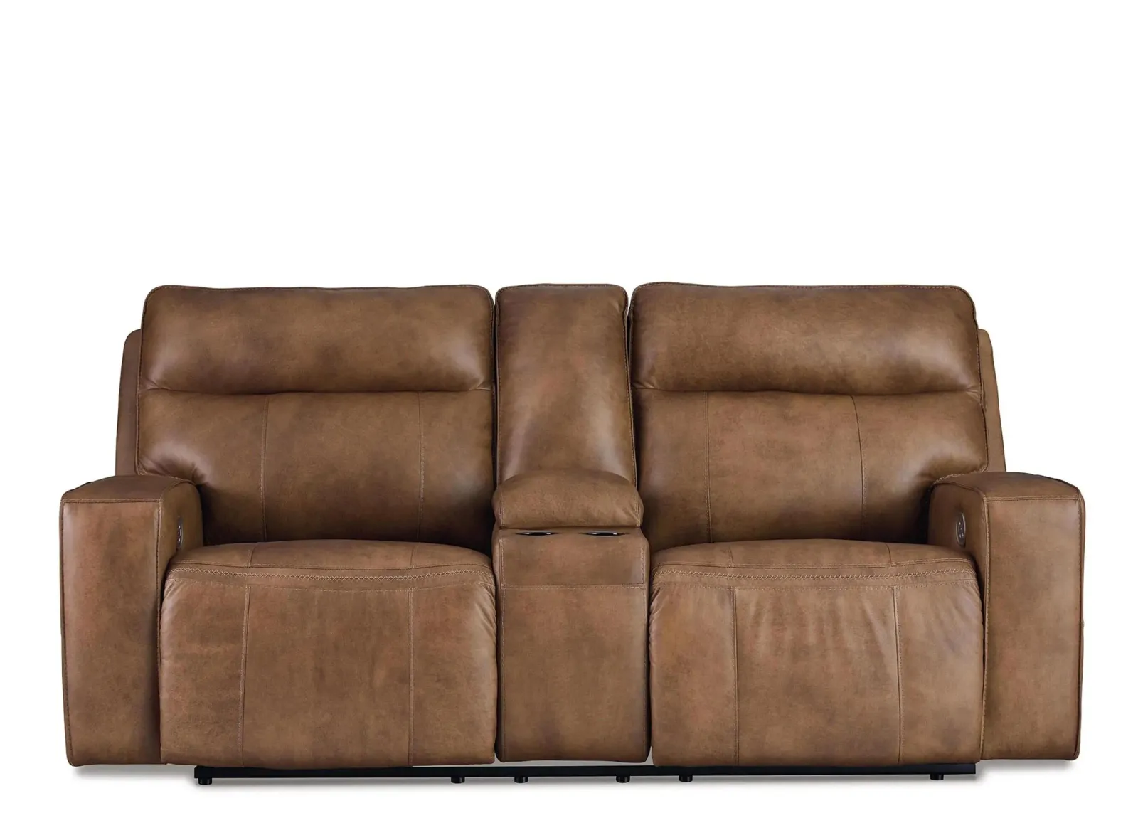 Game Plan Power Reclining Loveseat in Caramel by Ashley Furniture