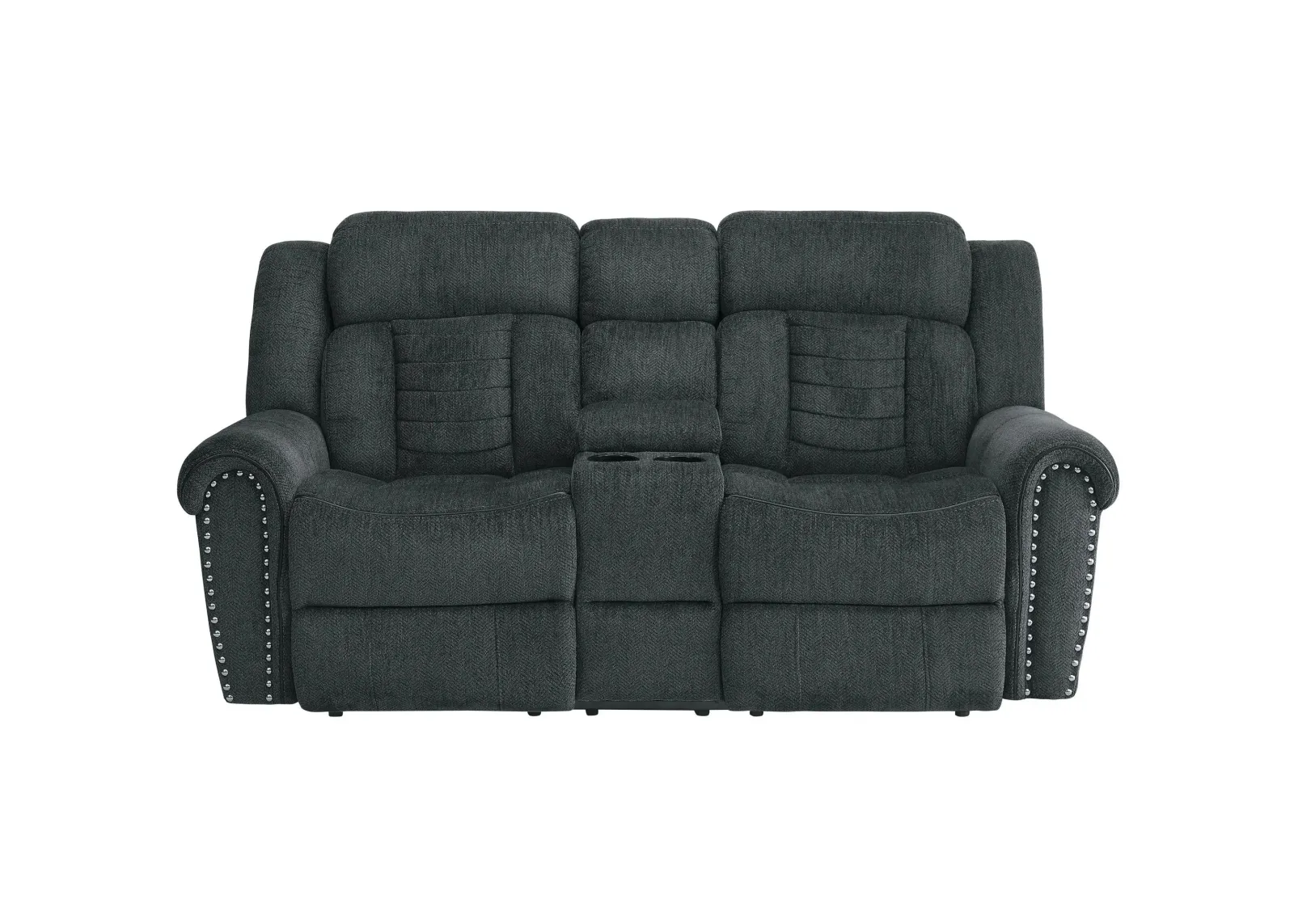 Casella Reclining Loveseat in Charcoal Gray by Homelegance