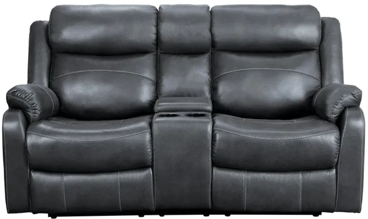 Darlene Reclining Loveseat in Dark Gray by Homelegance