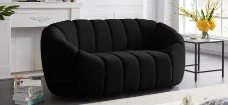 Elijah Velvet Loveseat in Black by Meridian Furniture