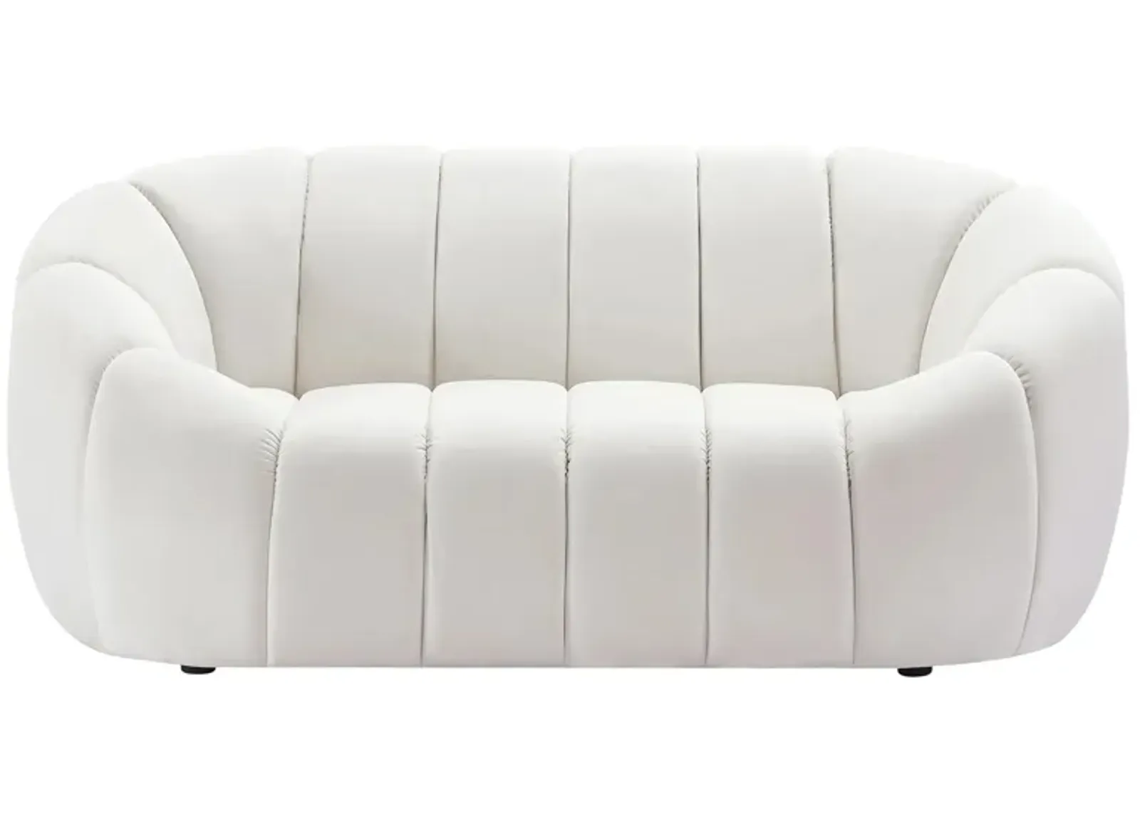 Elijah Velvet Loveseat in Cream by Meridian Furniture