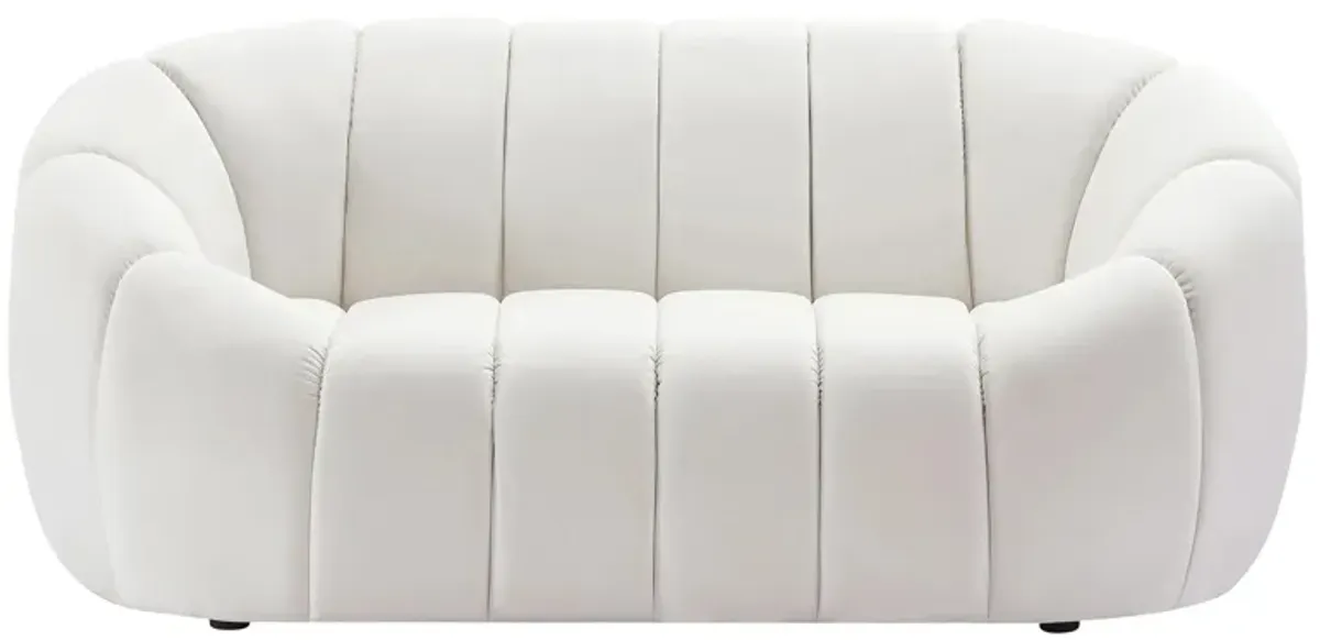 Elijah Velvet Loveseat in Cream by Meridian Furniture