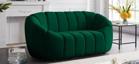 Elijah Velvet Loveseat in Green by Meridian Furniture