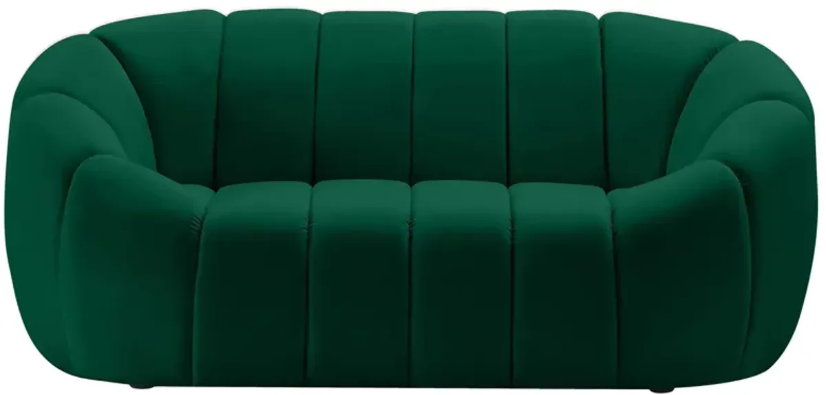 Elijah Velvet Loveseat in Green by Meridian Furniture