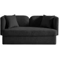 Marcel Boucle Fabric Loveseat in Black by Meridian Furniture