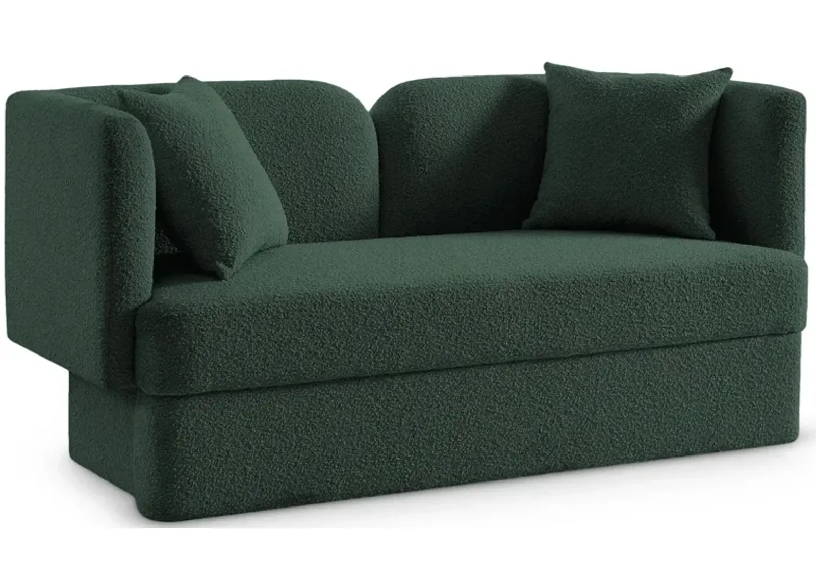 Marcel Boucle Fabric Loveseat in Green by Meridian Furniture