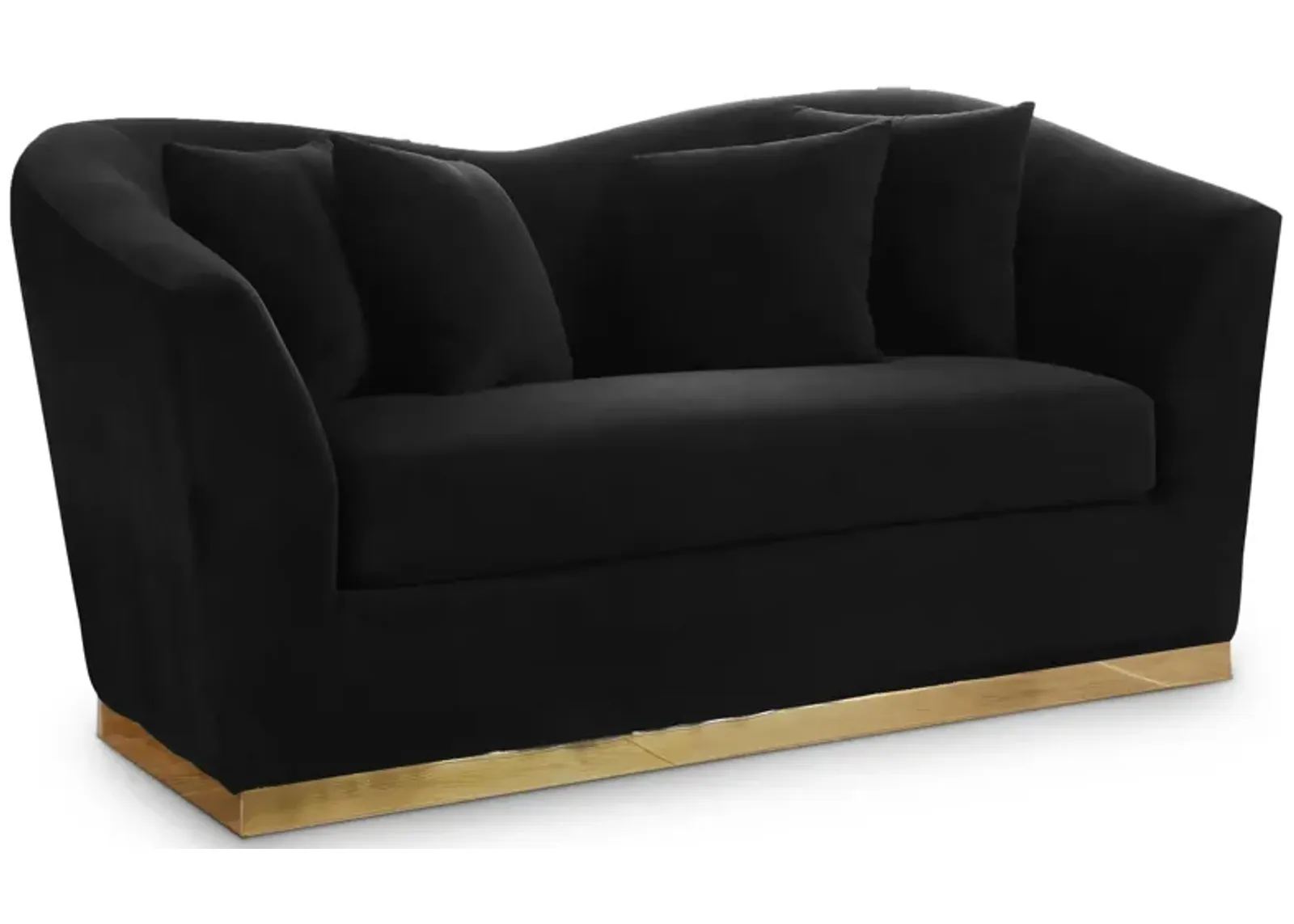 Arabella Velvet Loveseat in Black by Meridian Furniture