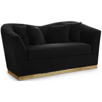 Arabella Velvet Loveseat in Black by Meridian Furniture