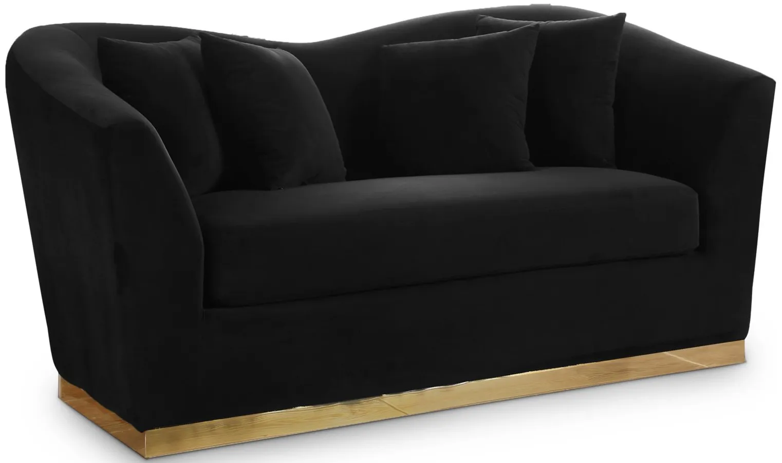 Arabella Velvet Loveseat in Black by Meridian Furniture