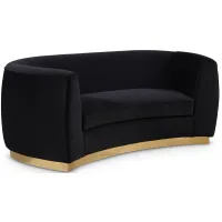 Julian Velvet Loveseat in Black by Meridian Furniture