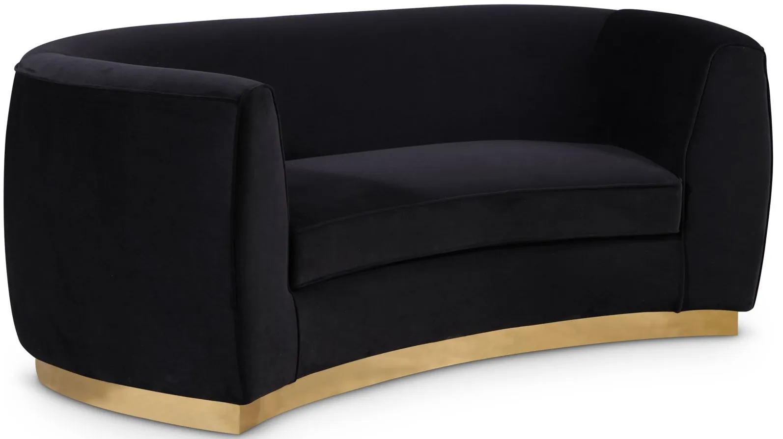 Julian Velvet Loveseat in Black & Gold by Meridian Furniture