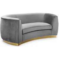 Julian Velvet Loveseat in Grey by Meridian Furniture