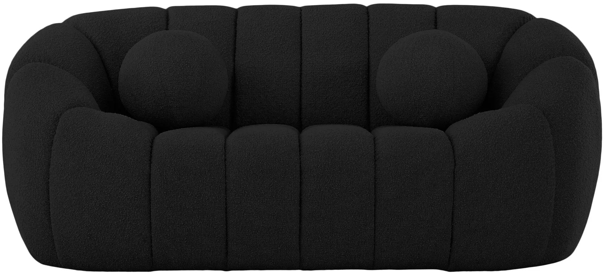 Elijah Boucle Fabric Loveseat in Black by Meridian Furniture