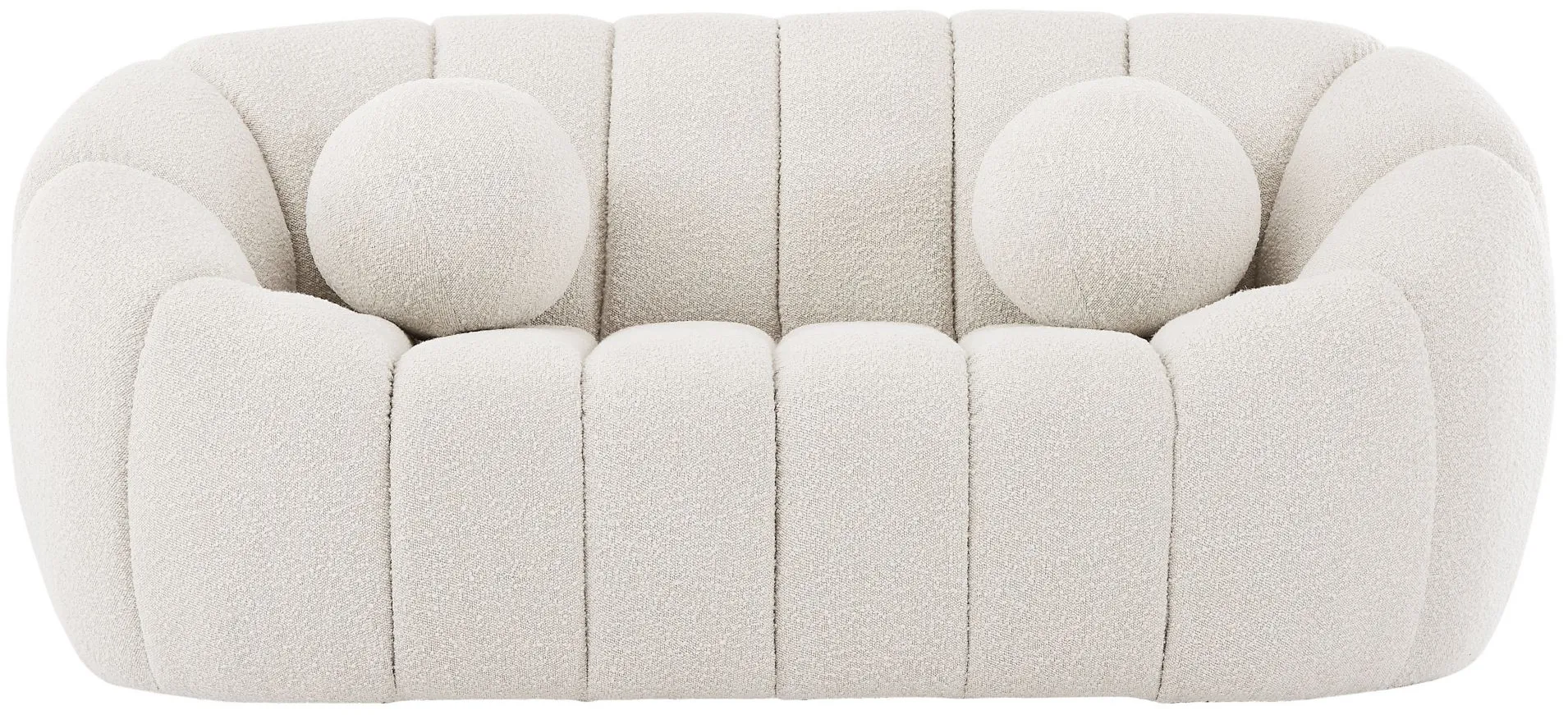 Elijah Boucle Fabric Loveseat in Cream by Meridian Furniture