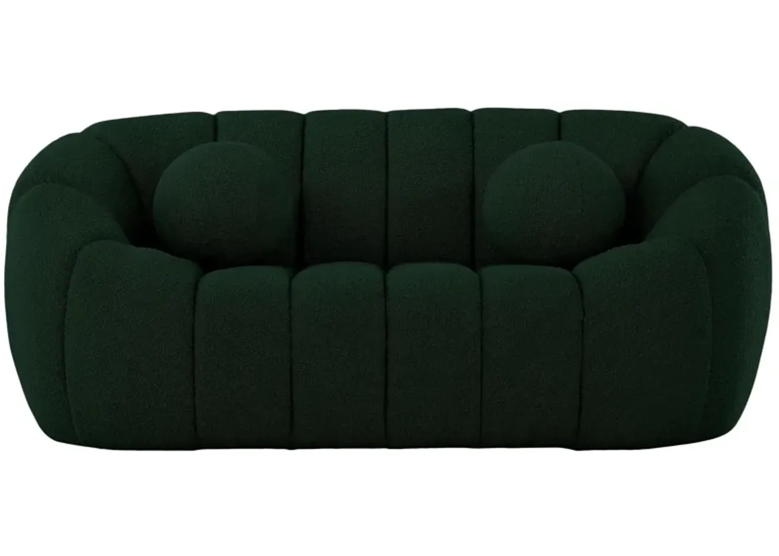 Elijah Boucle Fabric Loveseat in Green by Meridian Furniture