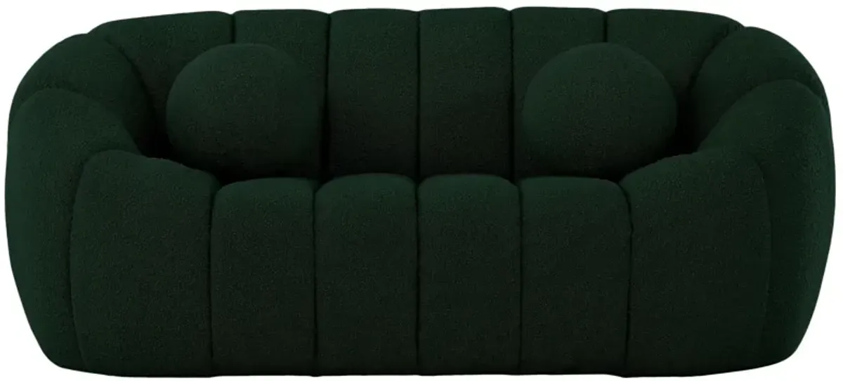 Elijah Boucle Fabric Loveseat in Green by Meridian Furniture