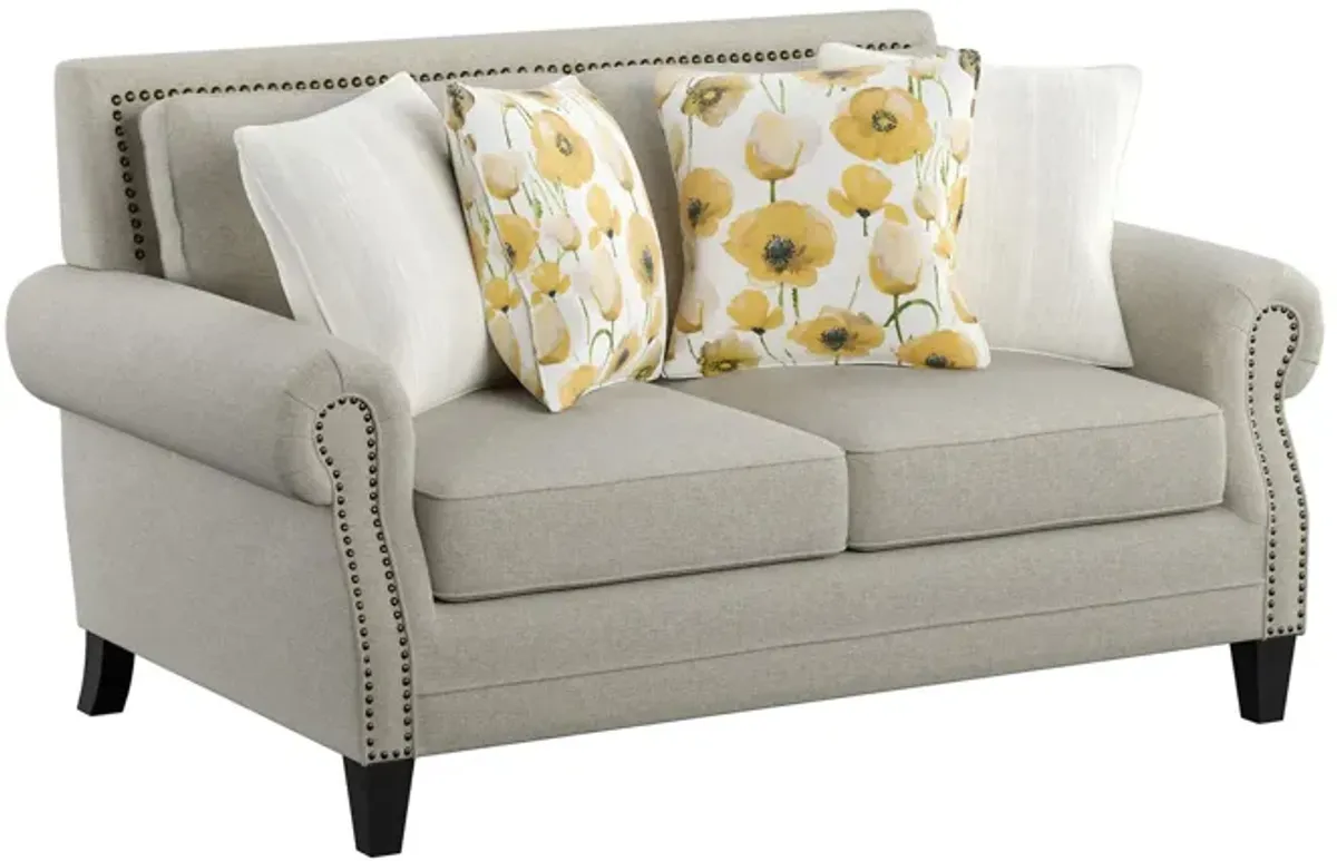 Celia Saxon Loveseat in Saxon Beige by Emerald Home Furnishings