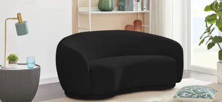 Hyde Boucle Fabric Loveseat in Black by Meridian Furniture