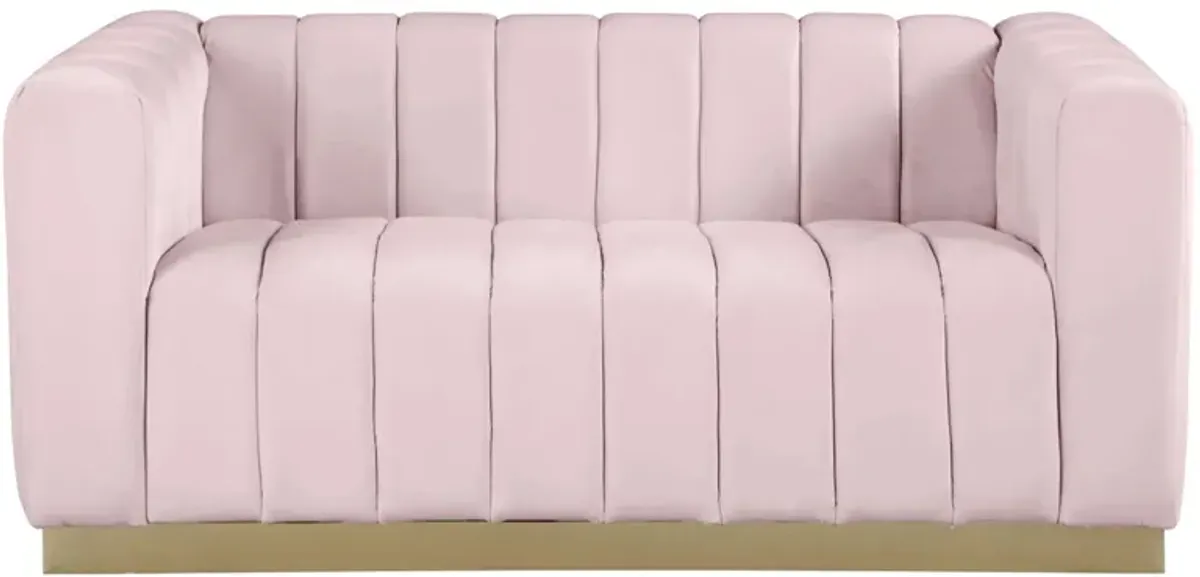 Marlon Velvet Loveseat in Pink by Meridian Furniture