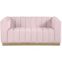 Marlon Velvet Loveseat in Pink by Meridian Furniture