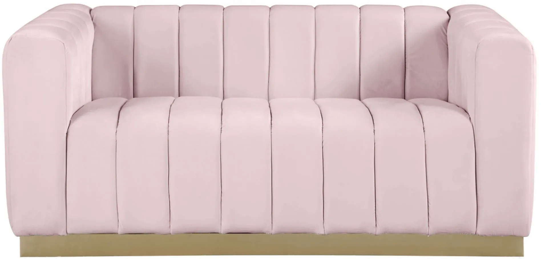 Marlon Velvet Loveseat in Pink by Meridian Furniture