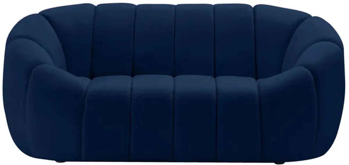 Elijah Velvet Loveseat in Navy by Meridian Furniture