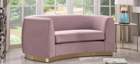 Julian Velvet Loveseat in Pink & Gold by Meridian Furniture