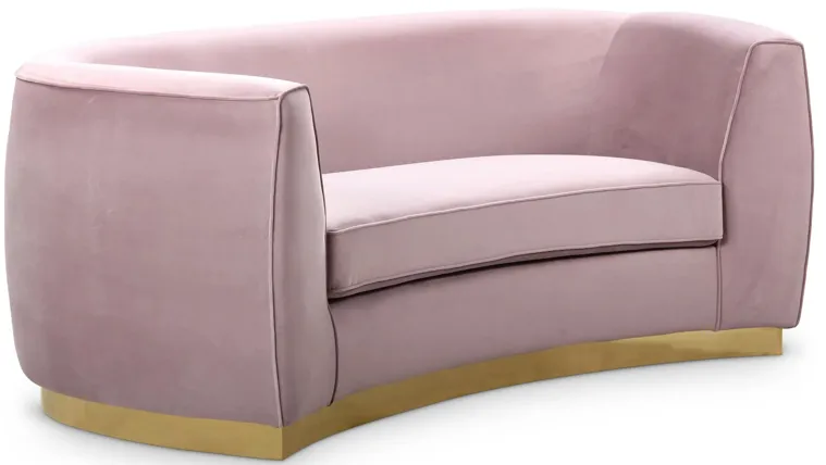 Julian Velvet Loveseat in Pink & Gold by Meridian Furniture