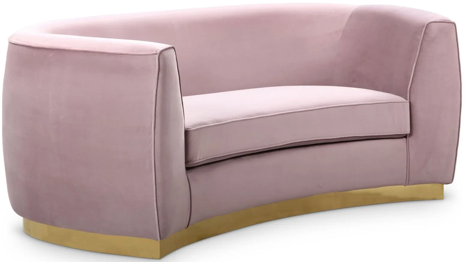 Julian Velvet Loveseat in Pink by Meridian Furniture