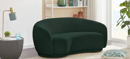 Hyde Boucle Fabric Loveseat in Green by Meridian Furniture