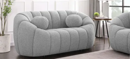 Elijah Boucle Fabric Loveseat in Grey by Meridian Furniture