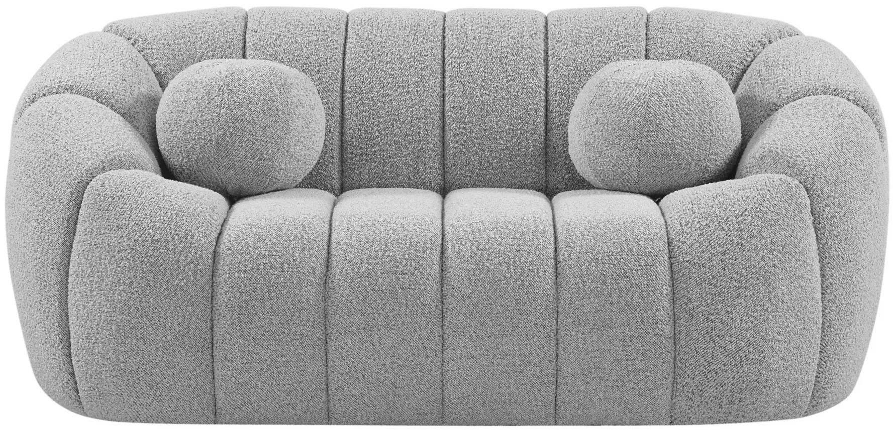 Elijah Boucle Fabric Loveseat in Grey by Meridian Furniture