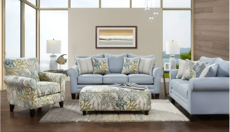 McKinley Loveseat in Labrynth Sky by Fusion Furniture