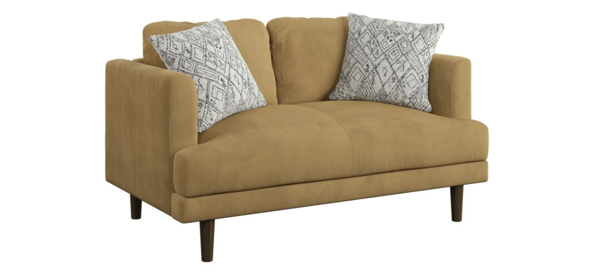 Juno Loveseat in dark mustard by Emerald Home Furnishings