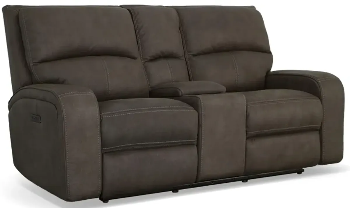 Nirvana Power Reclining Loveseat w/ Console & Power Headrests