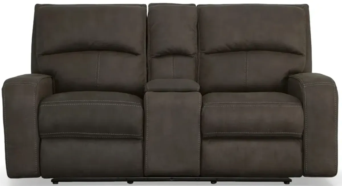 Nirvana Power Reclining Loveseat w/ Console & Power Headrests