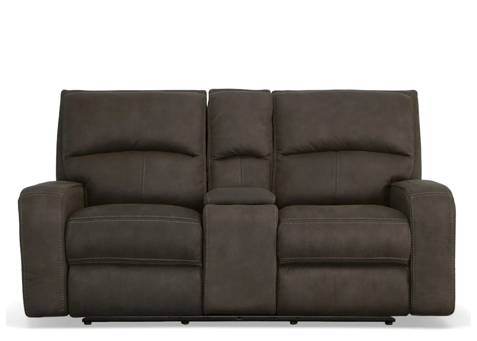 Nirvana Power Reclining Loveseat w/ Console & Power Headrests in Flint by Flexsteel