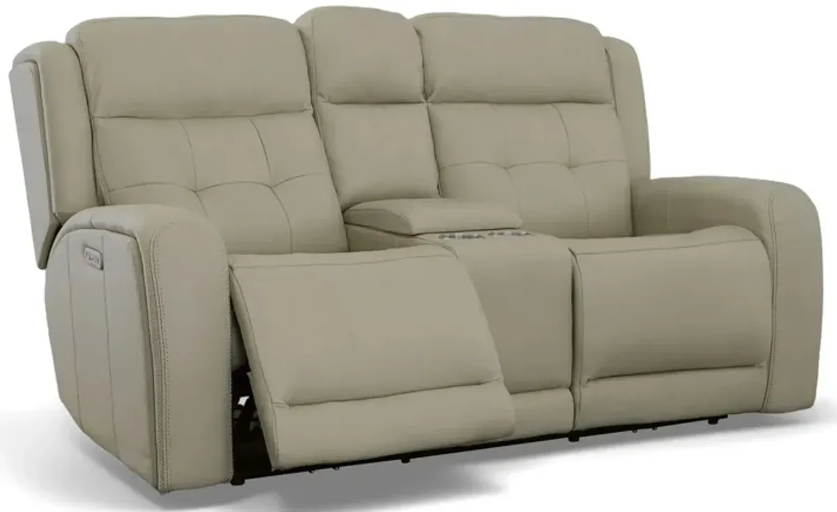 Grant Power Reclining Loveseat w/ Console & Power Headrests