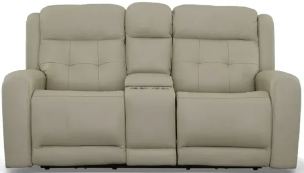 Grant Power Reclining Loveseat w/ Console & Power Headrests