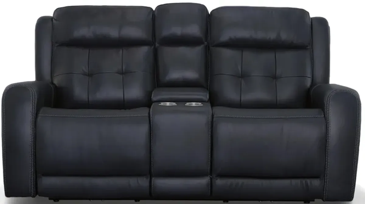 Grant Power Reclining Loveseat w/ Console & Power Headrests