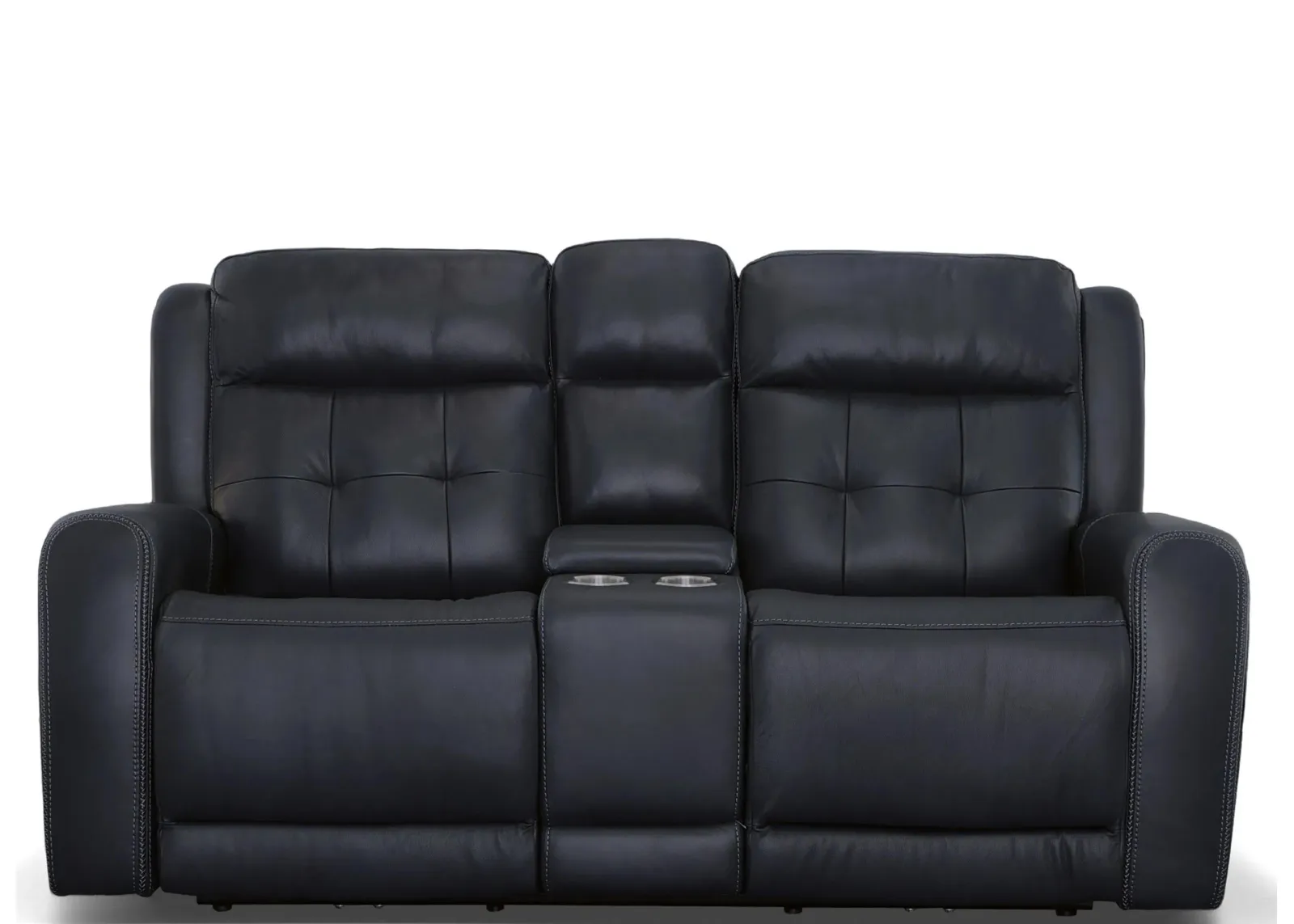 Grant Power Reclining Loveseat w/ Console & Power Headrests in Denim by Flexsteel