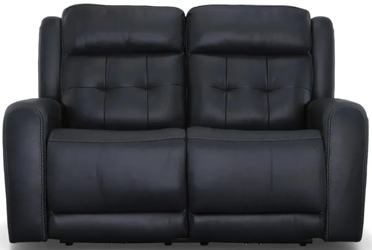 Grant Power Reclining Loveseat w/ Power Headrests in Denim by Flexsteel