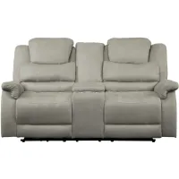 Prose Power Reclining Console Loveseat in Gray by Homelegance